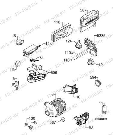 Взрыв-схема посудомоечной машины Arthurmartinelux ASI67050X - Схема узла Electrical equipment 268