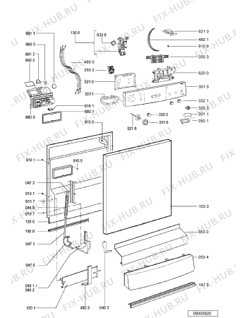Схема №2 ADP 6637 AL с изображением Панель для посудомоечной машины Whirlpool 481245373618