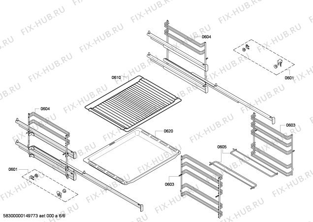 Взрыв-схема плиты (духовки) Bosch HBR77S651E - Схема узла 06
