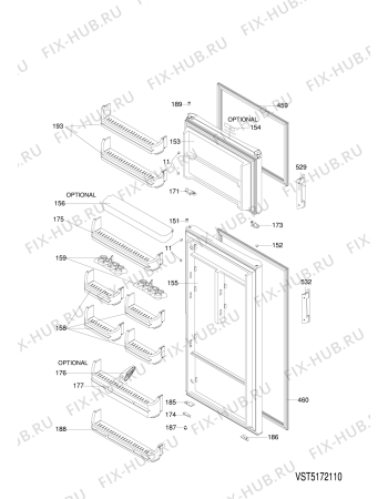 Схема №4 MTZ611NFHA (F054060) с изображением Уплотнение для холодильника Indesit C00280297