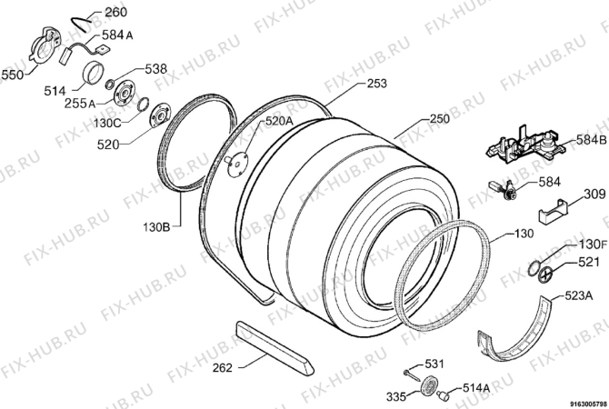 Взрыв-схема сушильной машины Zanussi TCE7276 - Схема узла Functional parts 267