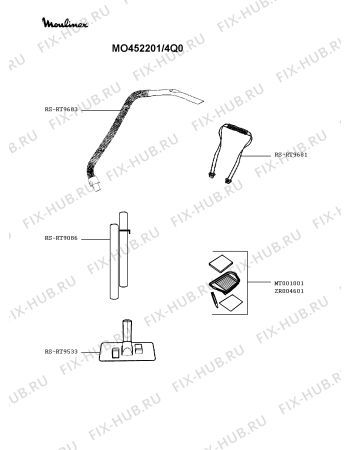 Взрыв-схема пылесоса Moulinex MO452201/4Q0 - Схема узла JP004105.9P3