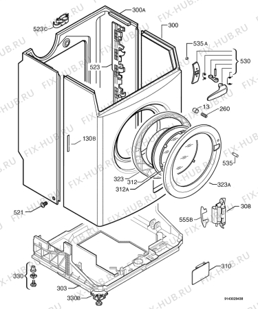 Взрыв-схема стиральной машины Electrolux EWF1427 - Схема узла Housing 001