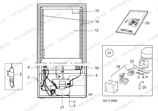Взрыв-схема холодильника Electrolux GM138KS - Схема узла C10 Cold, users manual