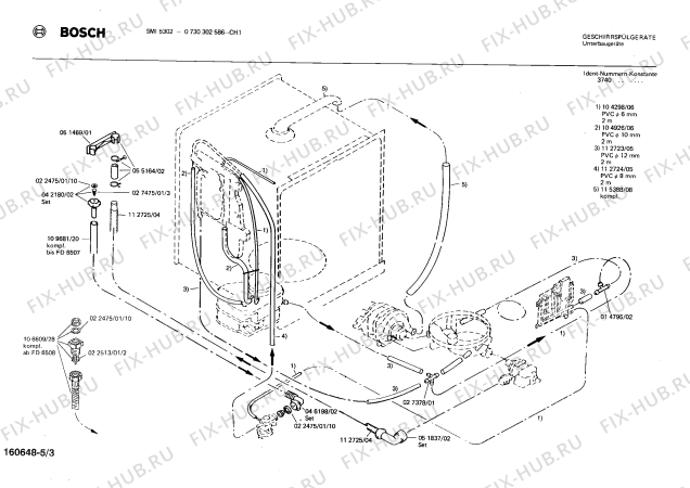 Взрыв-схема посудомоечной машины Bosch 0730302586 SMI5302 - Схема узла 03