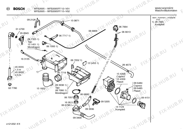Схема №3 WFB1605DD с изображением Инструкция по эксплуатации для стиралки Bosch 00520146