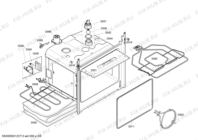 Схема №4 HBN540551A с изображением Панель управления для плиты (духовки) Bosch 00665325