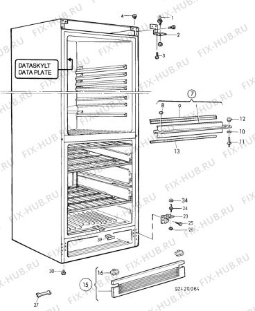 Взрыв-схема холодильника Electrolux ER3211B - Схема узла C10 Cabinet