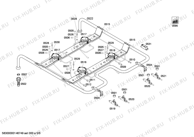 Схема №4 FRS3010GTL с изображением Панель управления для электропечи Bosch 00679617