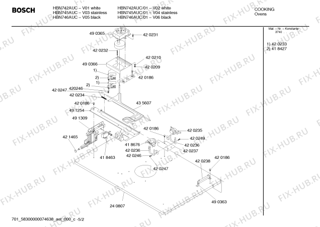 Схема №3 HBN742AUC с изображением Стеклянная полка для холодильной камеры Bosch 00239427