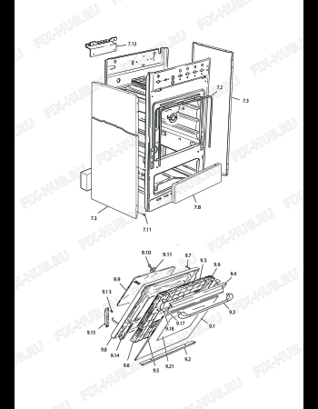 Взрыв-схема плиты (духовки) DELONGHI HGW 50 GN - Схема узла 2