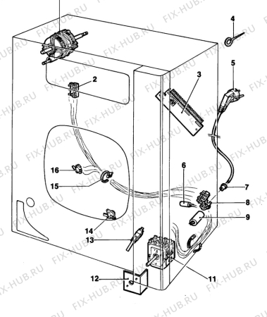 Взрыв-схема комплектующей Zanussi TC60 - Схема узла W40 Electrical details G