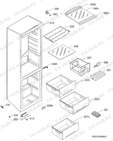 Схема №1 ENA34351S с изображением Держатель двери для холодильника Electrolux 2426155038