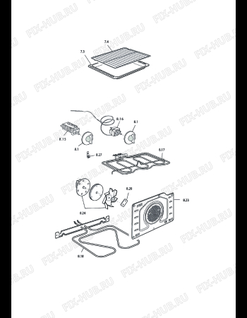 Схема №4 PEMB664C с изображением Поверхность для духового шкафа DELONGHI 3316N402C