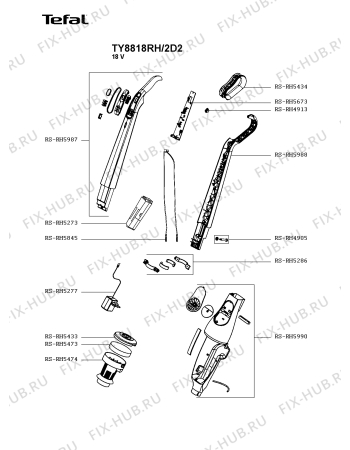 Схема №1 TY8818RH/2D2 с изображением Рукоятка для пылесоса Tefal RS-RH5987