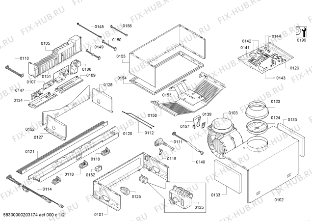 Схема №2 AF211190 Gaggenau с изображением Кабель для вытяжки Bosch 12012512