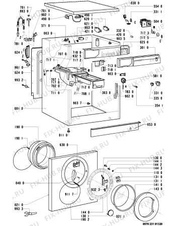 Схема №1 AWM 231/3 с изображением Декоративная панель для стиральной машины Whirlpool 481945328368