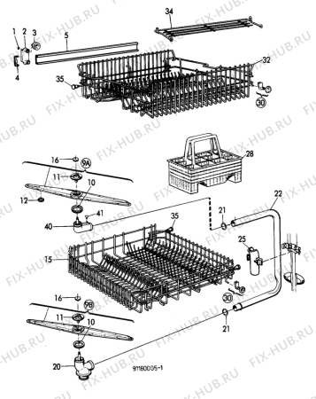 Взрыв-схема посудомоечной машины Therma GSA600 - Схема узла W10 Baskets D