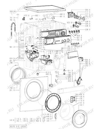 Схема №2 FL 5105 с изображением Обшивка для стиралки Whirlpool 481245213383