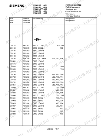 Схема №16 FC301V6 с изображением Передняя часть корпуса для телевизора Siemens 00783297