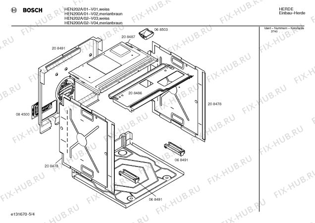 Схема №4 HEN200A с изображением Панель для духового шкафа Bosch 00284758