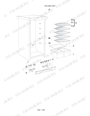 Схема №3 C290 - 1704A с изображением Дверка для холодильника Whirlpool 482000017154