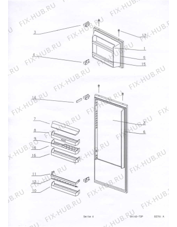 Взрыв-схема холодильника Electrolux IK32510LI - Схема узла Door 003