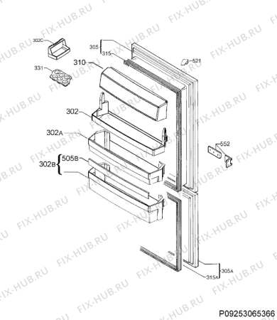 Взрыв-схема холодильника Aeg SCN51810S0 - Схема узла Door 003