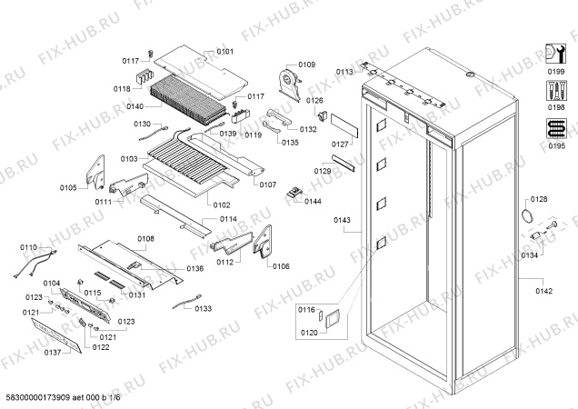 Схема №5 T30BB810SS с изображением Поднос для холодильной камеры Bosch 00688138