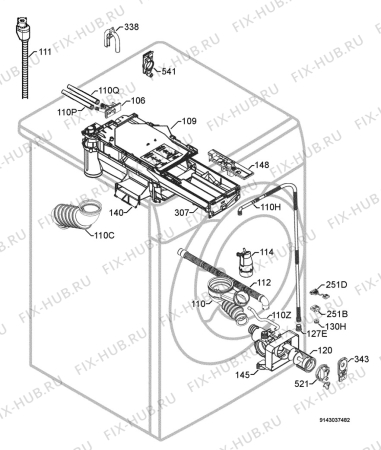 Взрыв-схема стиральной машины Electrolux EWN14591W - Схема узла Hydraulic System 272