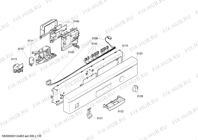 Схема №6 CG347J5 с изображением Передняя панель для посудомойки Bosch 00641755