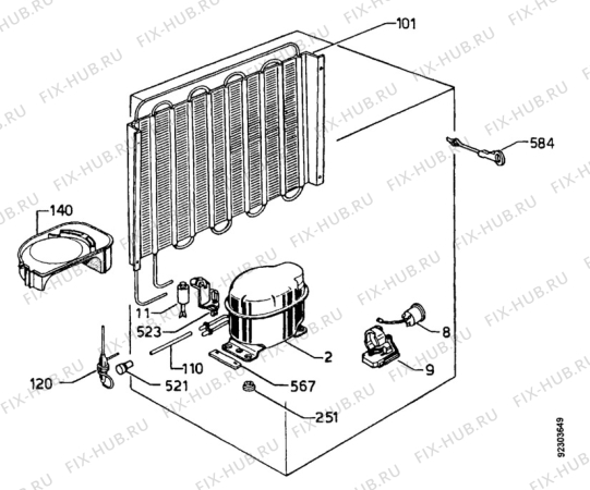 Взрыв-схема холодильника Zanussi ZFC1404T - Схема узла Functional parts