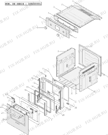 Взрыв-схема плиты (духовки) SCHOLTES FX661WHT (F028885) - Схема узла