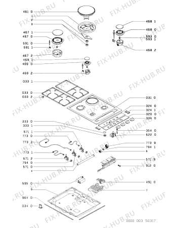 Схема №1 AKG 081/TF с изображением Дверка для духового шкафа Whirlpool 481945069935