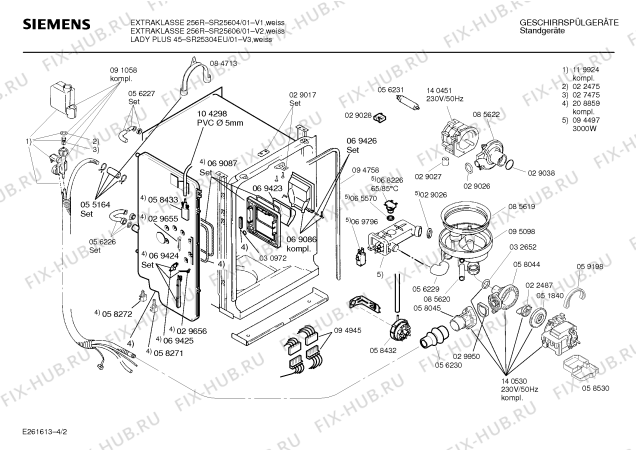 Схема №3 SR25606 с изображением Инструкция по эксплуатации для электропосудомоечной машины Siemens 00517260