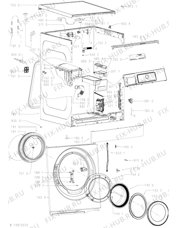 Схема №2 WM Style 824 ZEN KON с изображением Обшивка для стиралки Whirlpool 481010805624