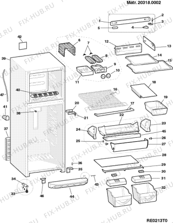 Взрыв-схема холодильника Ariston MT4011NFEX (F027994) - Схема узла