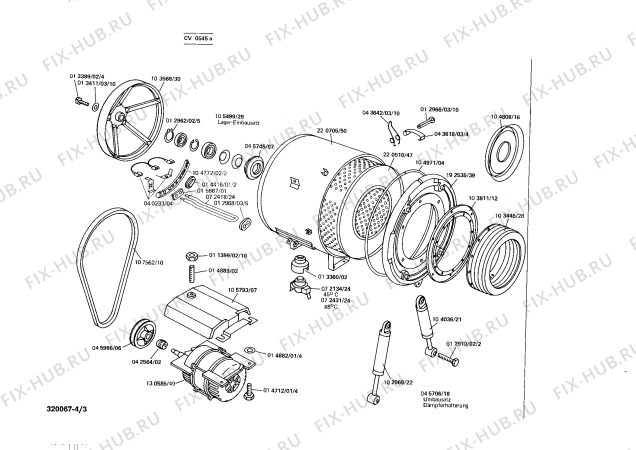 Взрыв-схема стиральной машины Constructa CV0545A CV545 - Схема узла 03