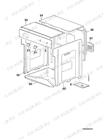 Взрыв-схема плиты (духовки) Faure CFM750W - Схема узла Housing 001