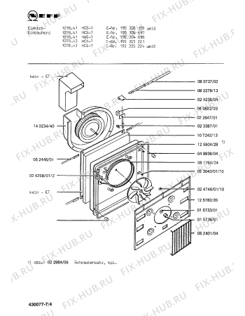 Взрыв-схема плиты (духовки) Neff 195305155 1078.41HCS-7 - Схема узла 04