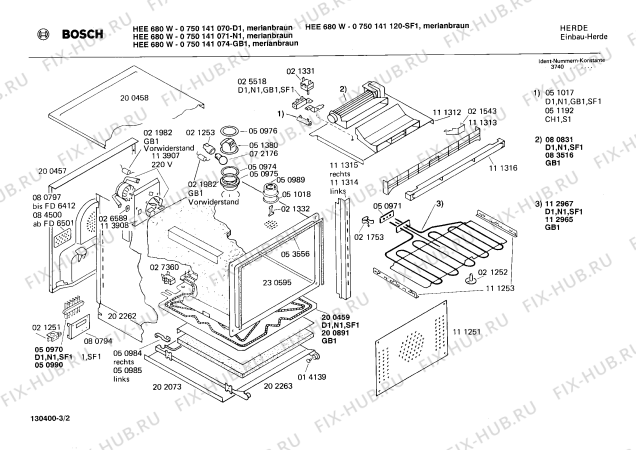 Схема №2 HE802226 с изображением Переключатель для плиты (духовки) Bosch 00021542