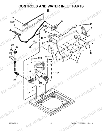 Схема №2 4GNTW4600YQ с изображением Корпусная деталь для кондиционера Whirlpool 482000012958