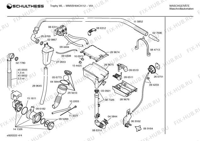 Схема №4 WM5SH04CH, Trophy WL с изображением Панель управления для стиралки Bosch 00350777