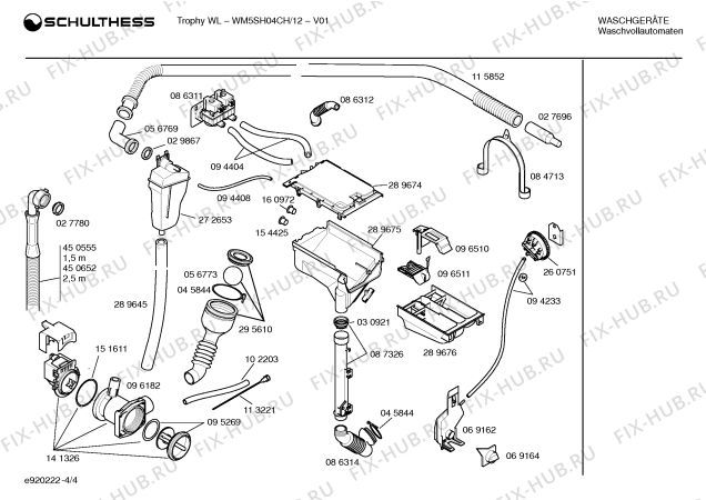 Взрыв-схема стиральной машины Schulthess WM5SH04CH, Trophy WL - Схема узла 04