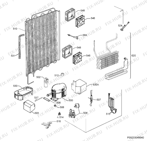Взрыв-схема холодильника Electrolux IK3035CZR - Схема узла Cooling system 017
