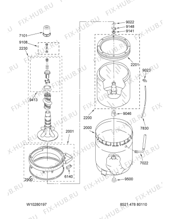 Схема №6 4KMTW5955TW1 с изображением Электромотор для стиралки Whirlpool 480110100419