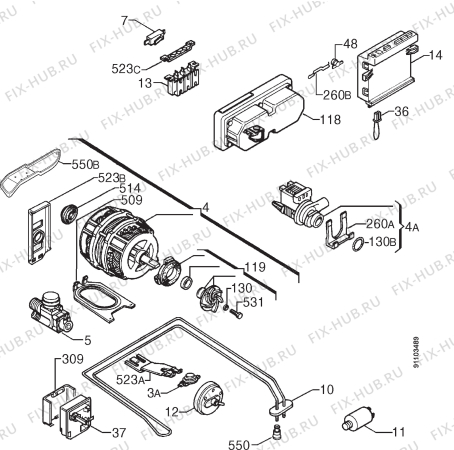 Взрыв-схема посудомоечной машины Zanussi DTI4725E - Схема узла Electrical equipment 268