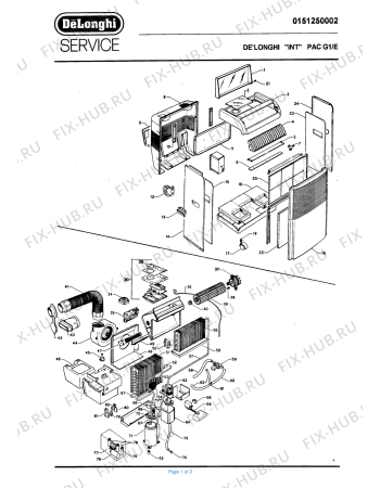 Схема №1 PAC G1/E  prod.'95 с изображением Шланг для сплит-системы DELONGHI 551864