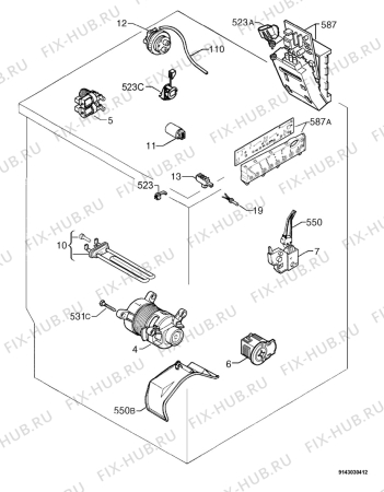 Взрыв-схема стиральной машины Zanussi ZWS1040 - Схема узла Electrical equipment 268