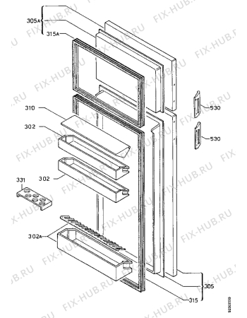 Взрыв-схема холодильника Marijnen CM2184DT - Схема узла Doors